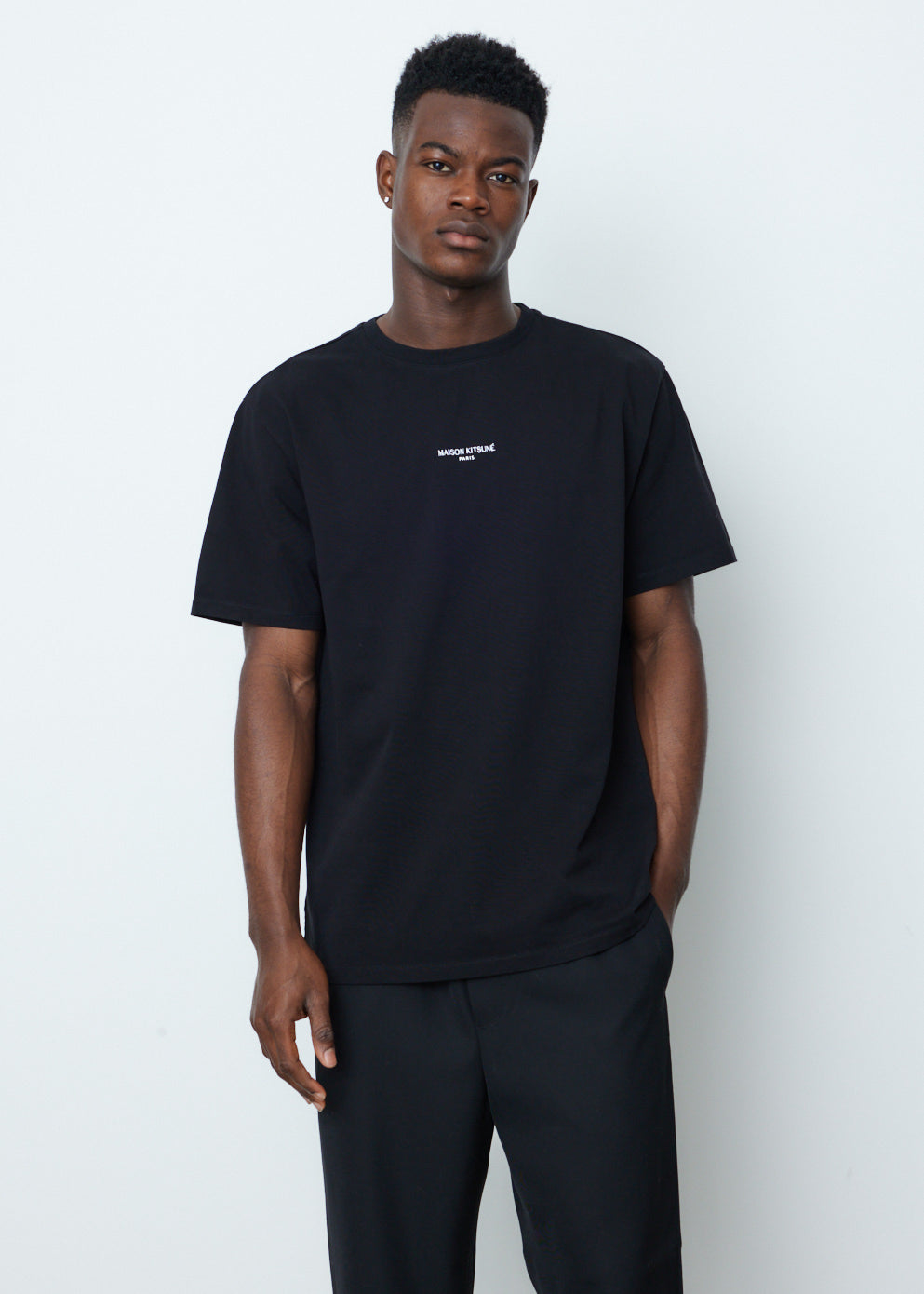 Maison Kitsune -  Paris Embroidery Relaxed T-Shirt - Tshirt logo