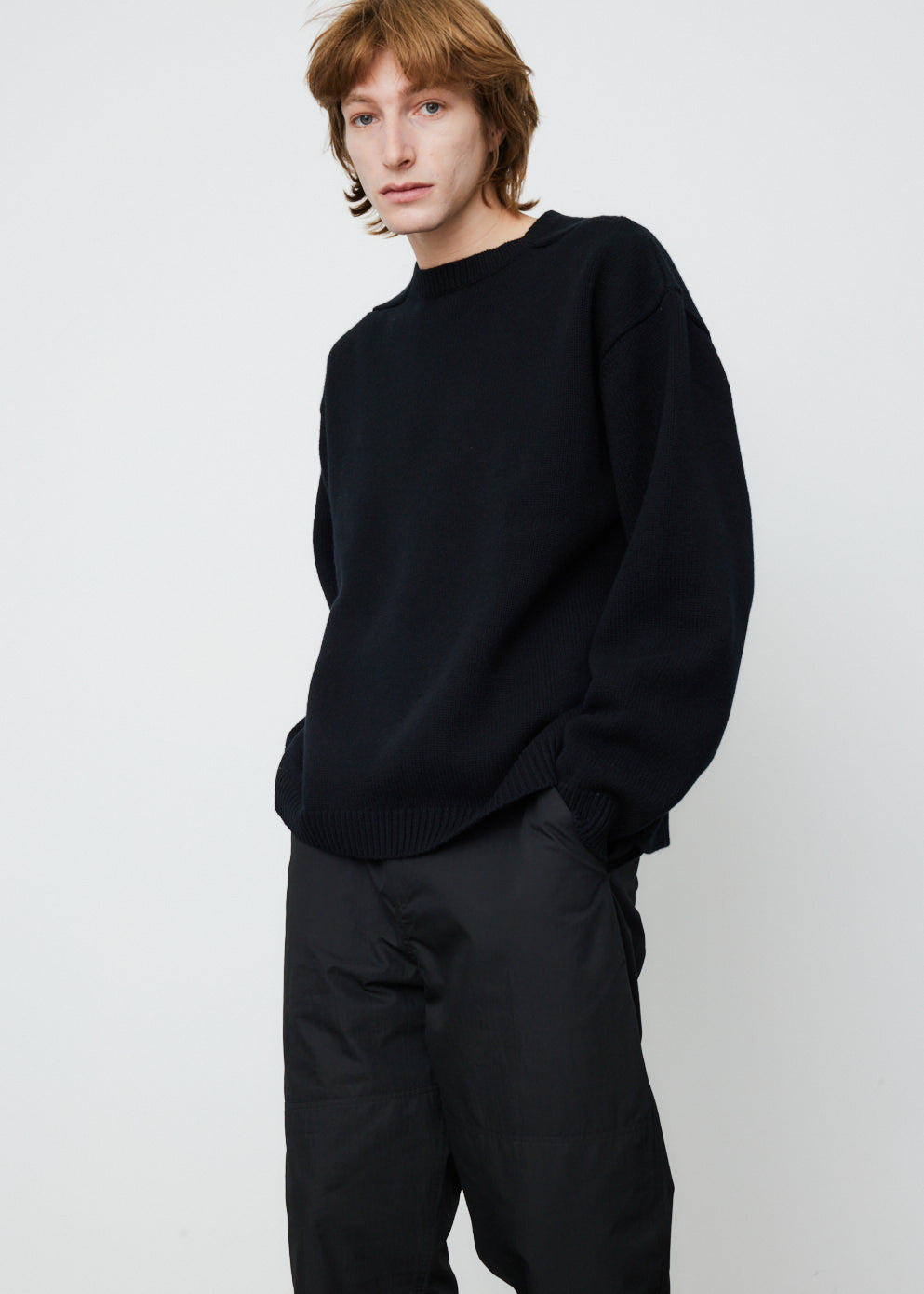 トップス STUDIO NICHOLSON \"HEMYL - KNIT Hemyl Knit in Darkest Navy | Oversized Jumper | Studio Nicholson