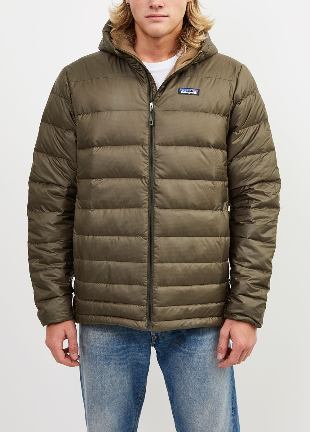 Patagonia hi loft down hoody industrial green Clearance