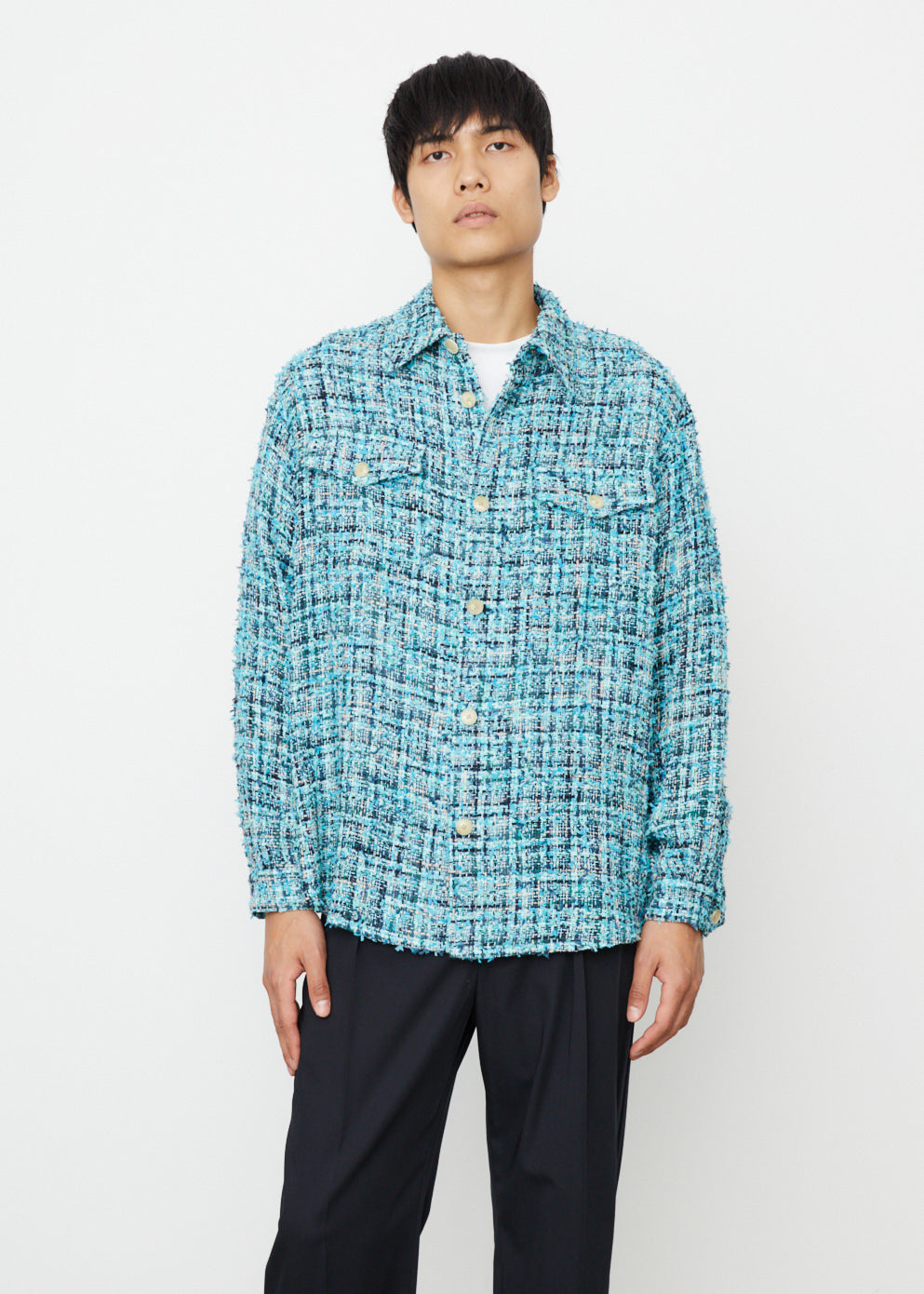 出品者さんで袖は手が隠れますかAuralee homespun tweed shirts blouson