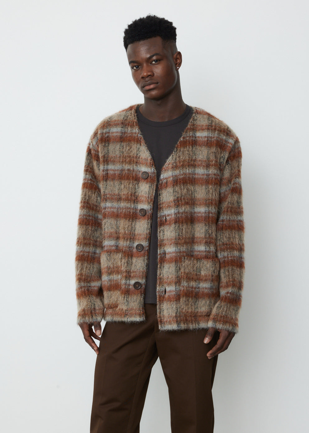 Ament Check Mohair Cardigan