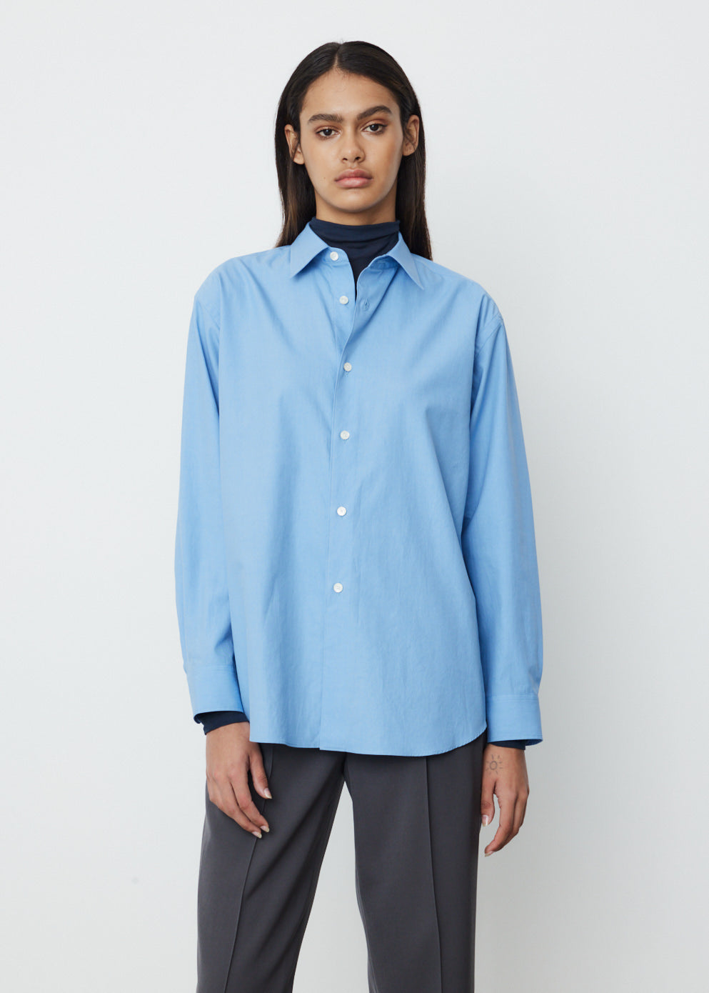 AURALEE WASHED FINX TWILL SHIRT | nate-hospital.com