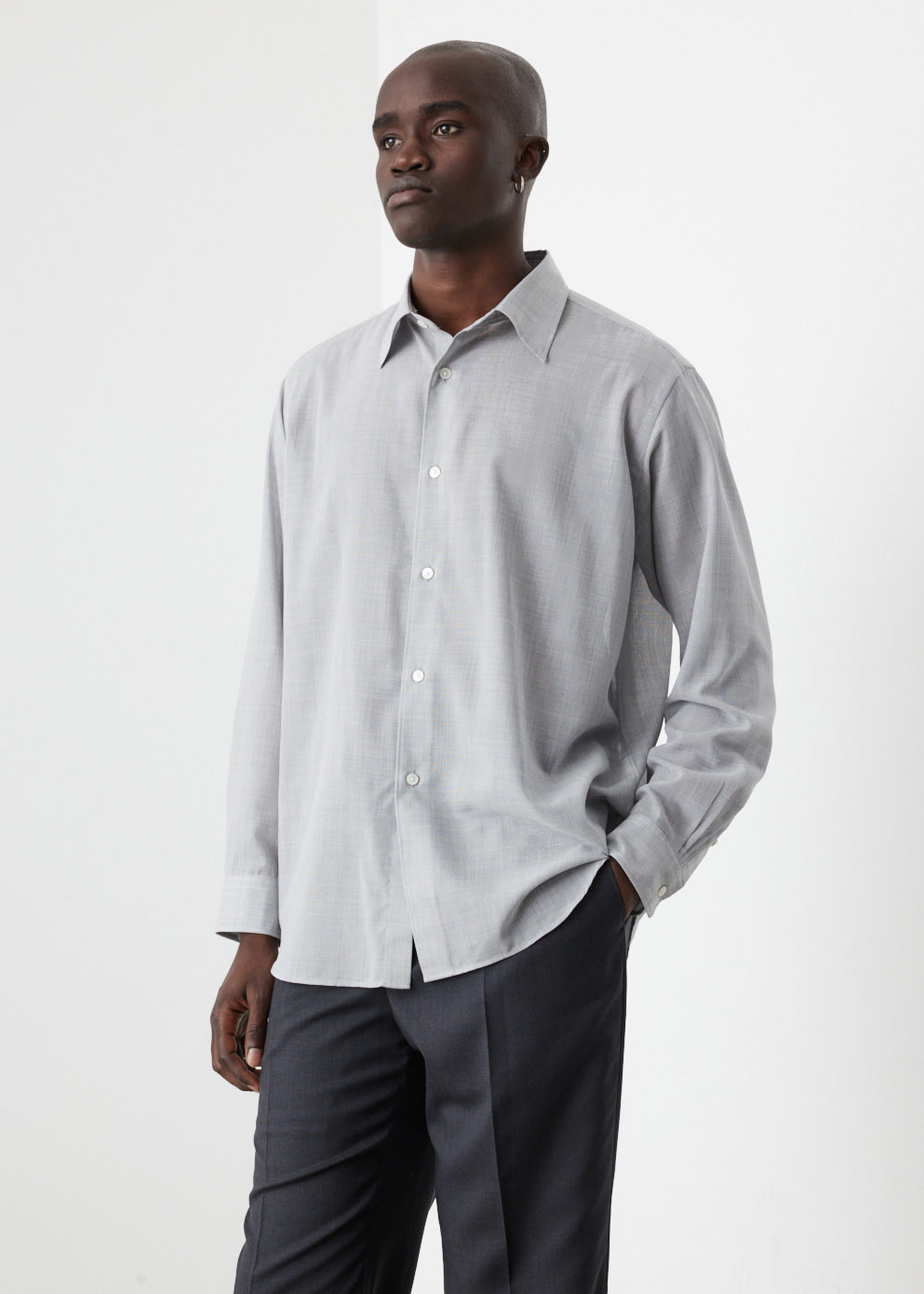 美品 auralee 22ss sheer wool silk shirts