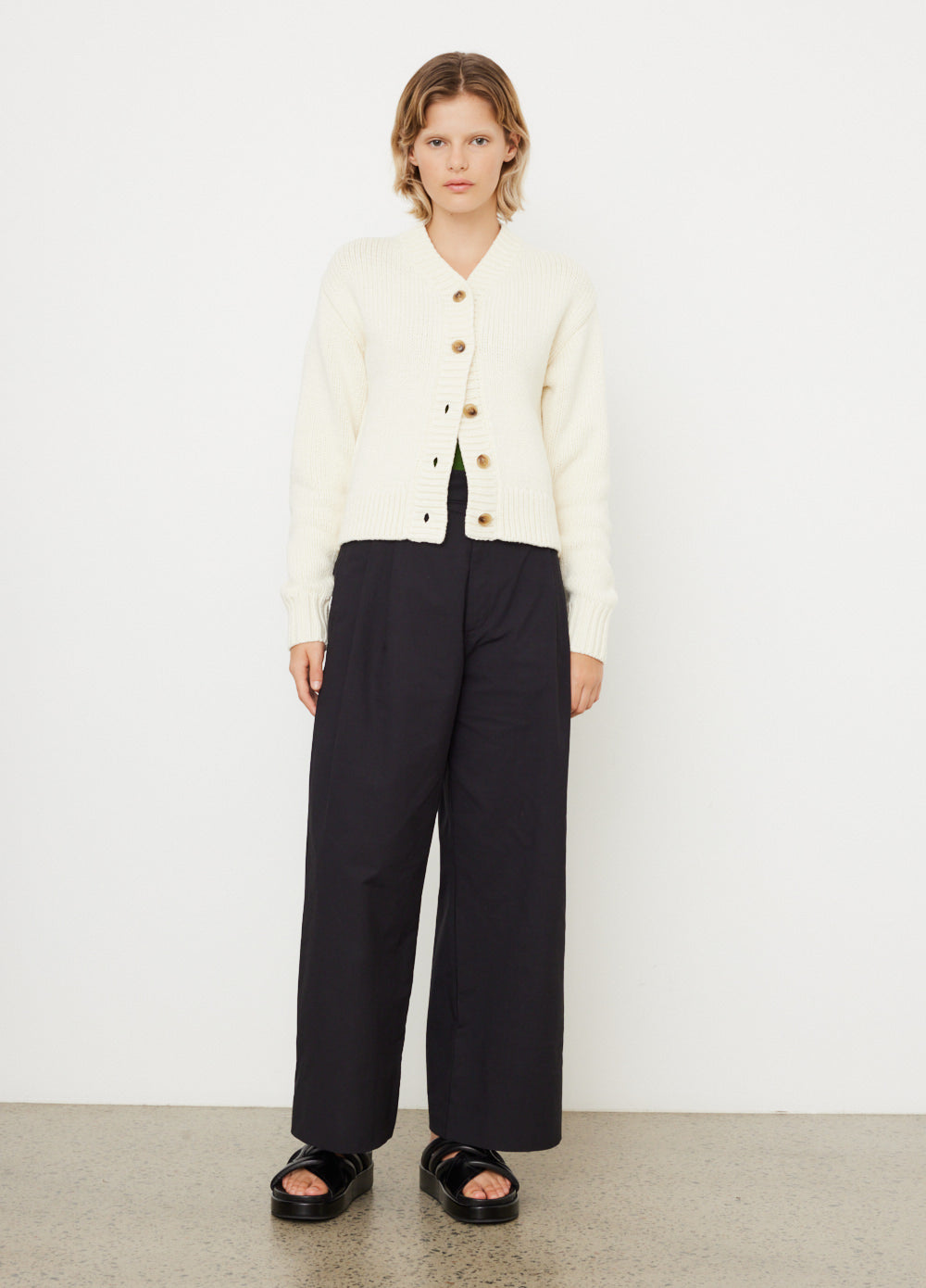Mary logo knit tops white andmary | 長袖