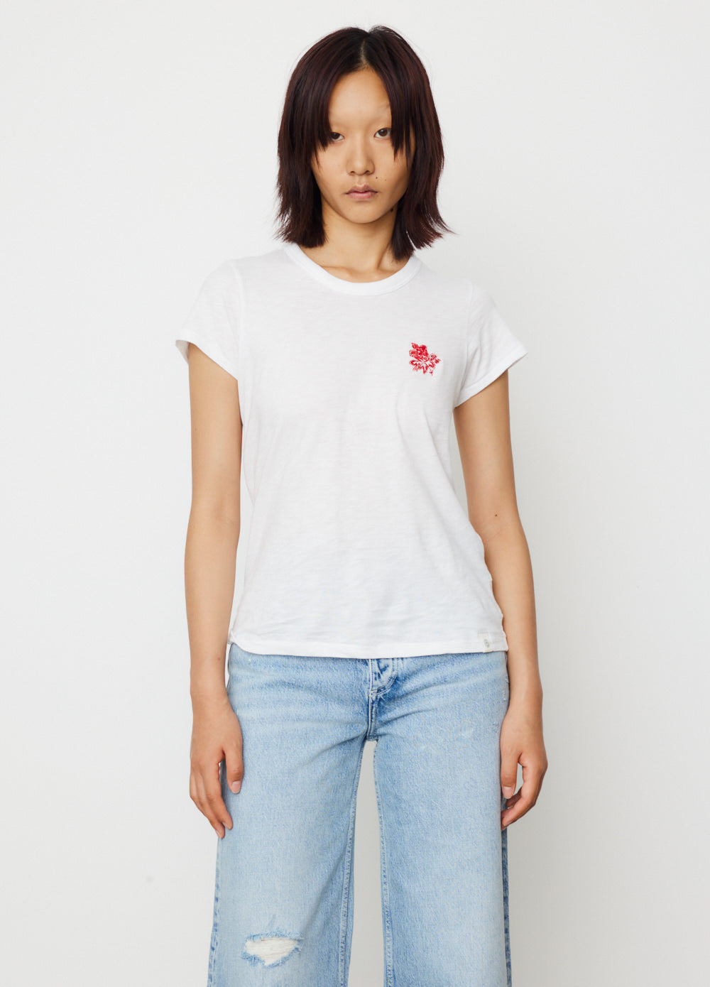 Womens Tshirt Rag And Bone Graphic Tee Miami Cotton Graphic T-Shirt