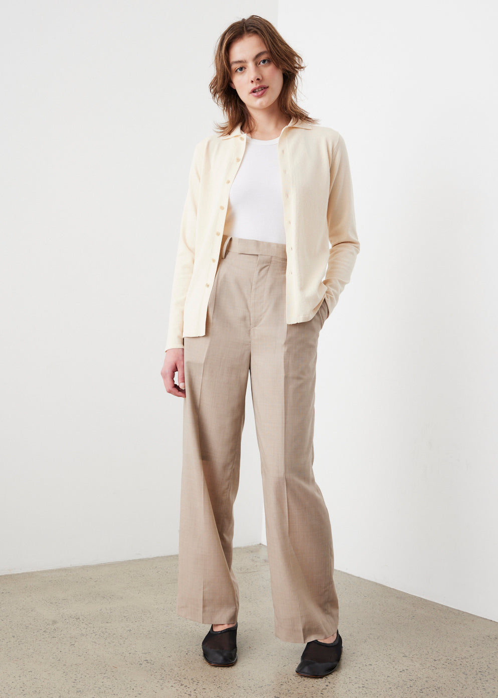 Sheer Wool Silk Pants