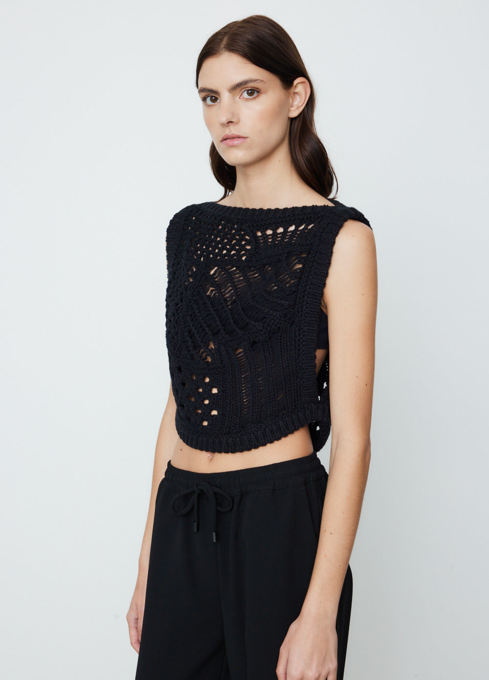 Black deals crochet vest