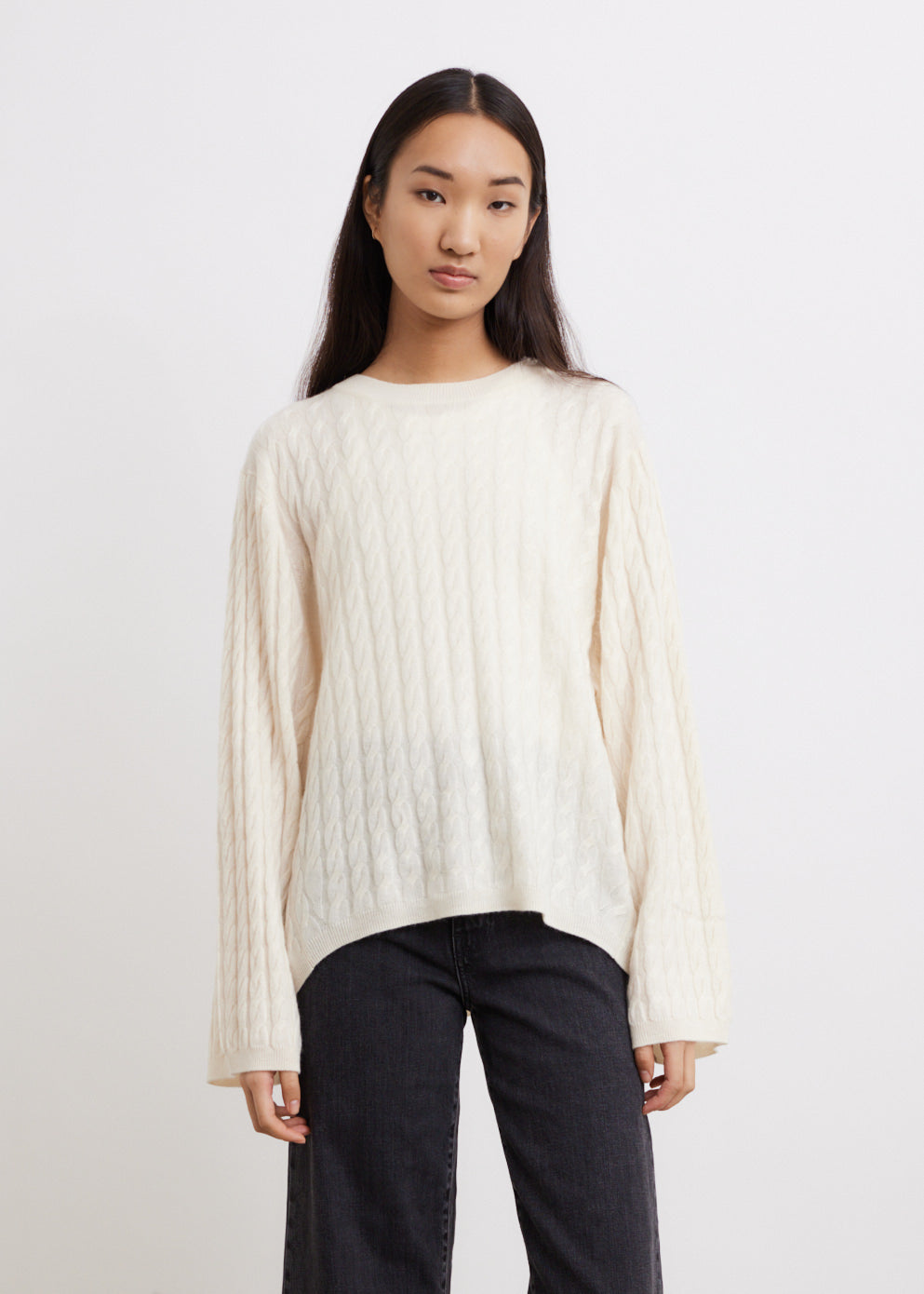 Cashmere cable knit off-white – Totême