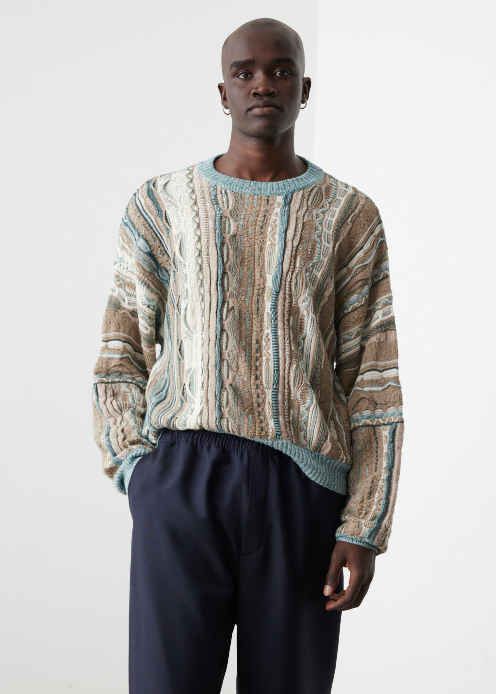 Carry striped jacquard-knit sweatshirt