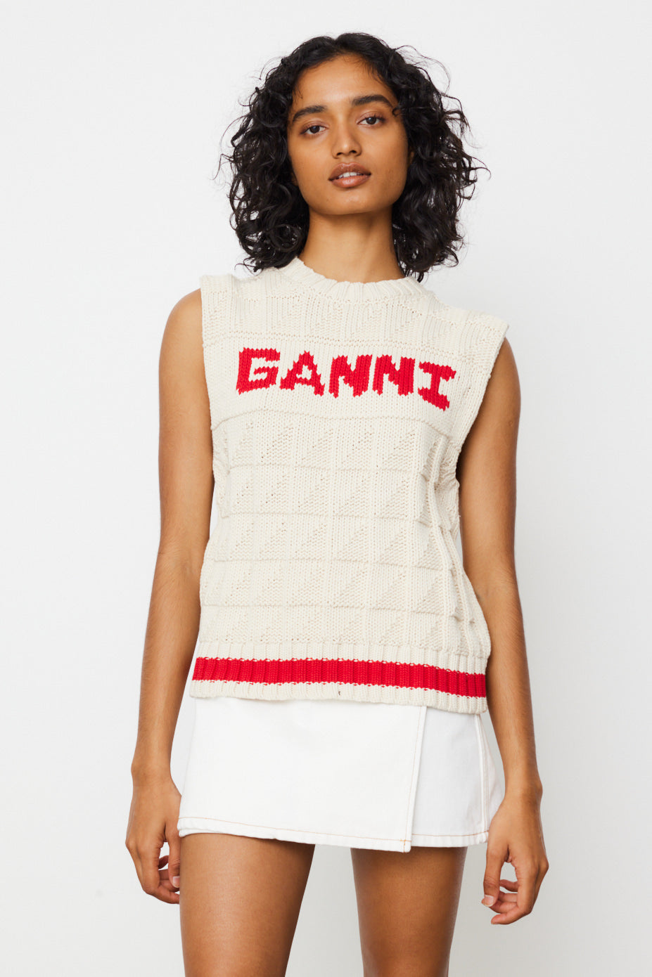 トップス Ganni Cotton Rope Vest Cotton Rope Vest