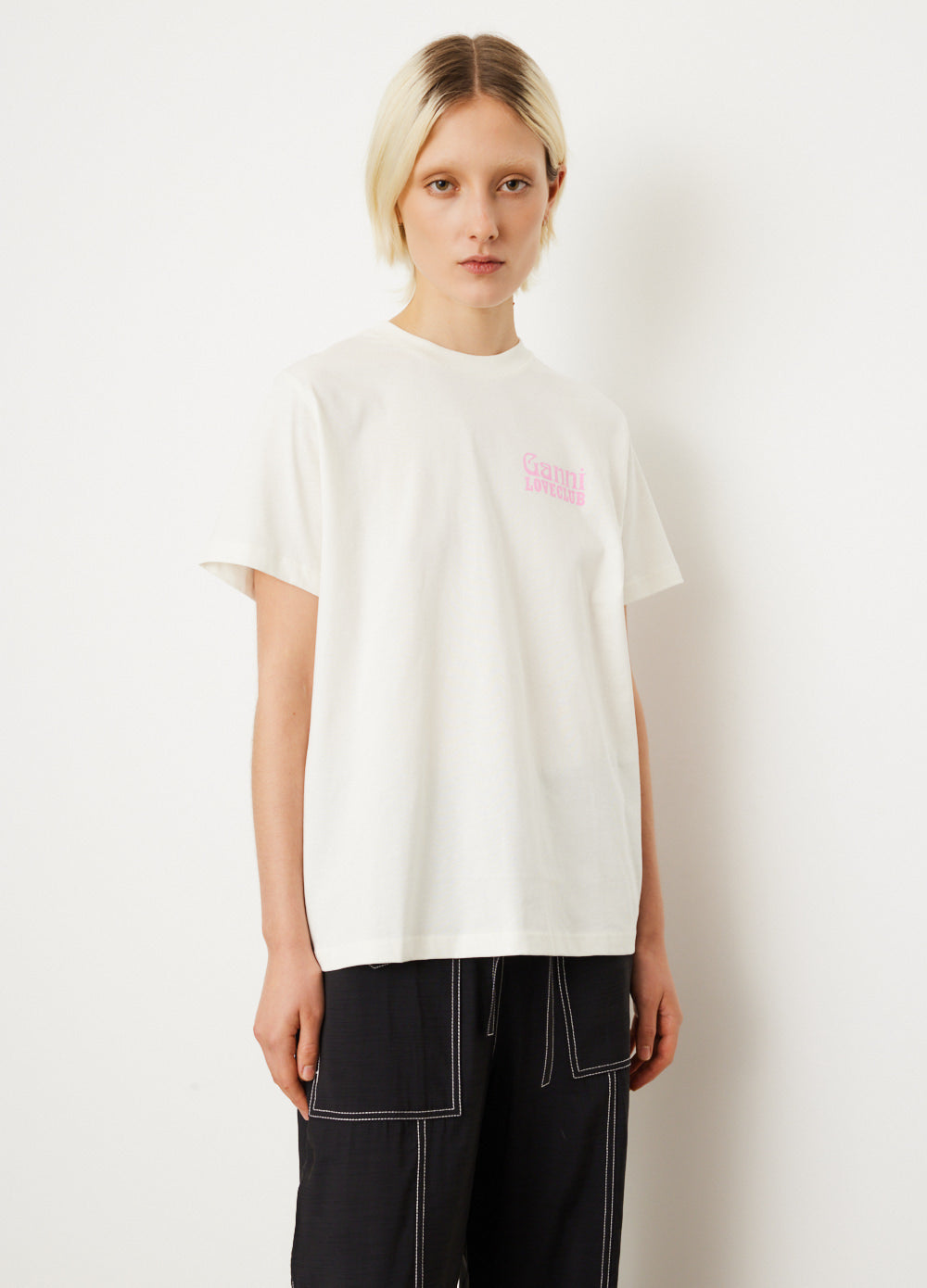 Ganni -  Nightclub Relaxed T-Shirt - Tshirt logo