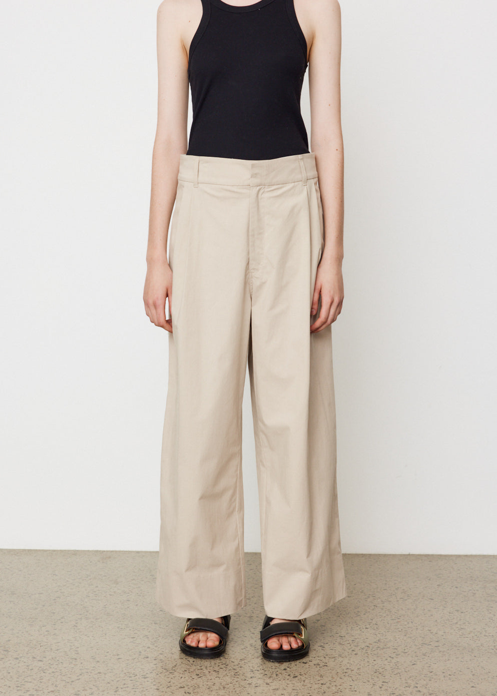Bassike -  Relaxed Pleat Front Pants - Pant