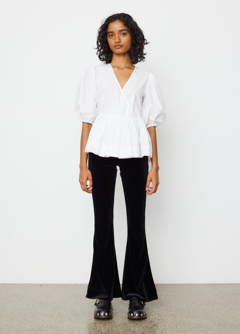 Cotton Poplin Wrap Blouse