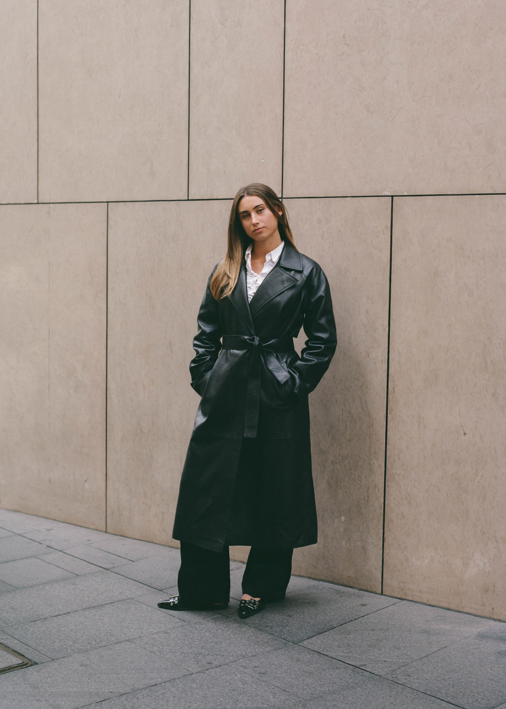 Bridges Leather Trench Coat