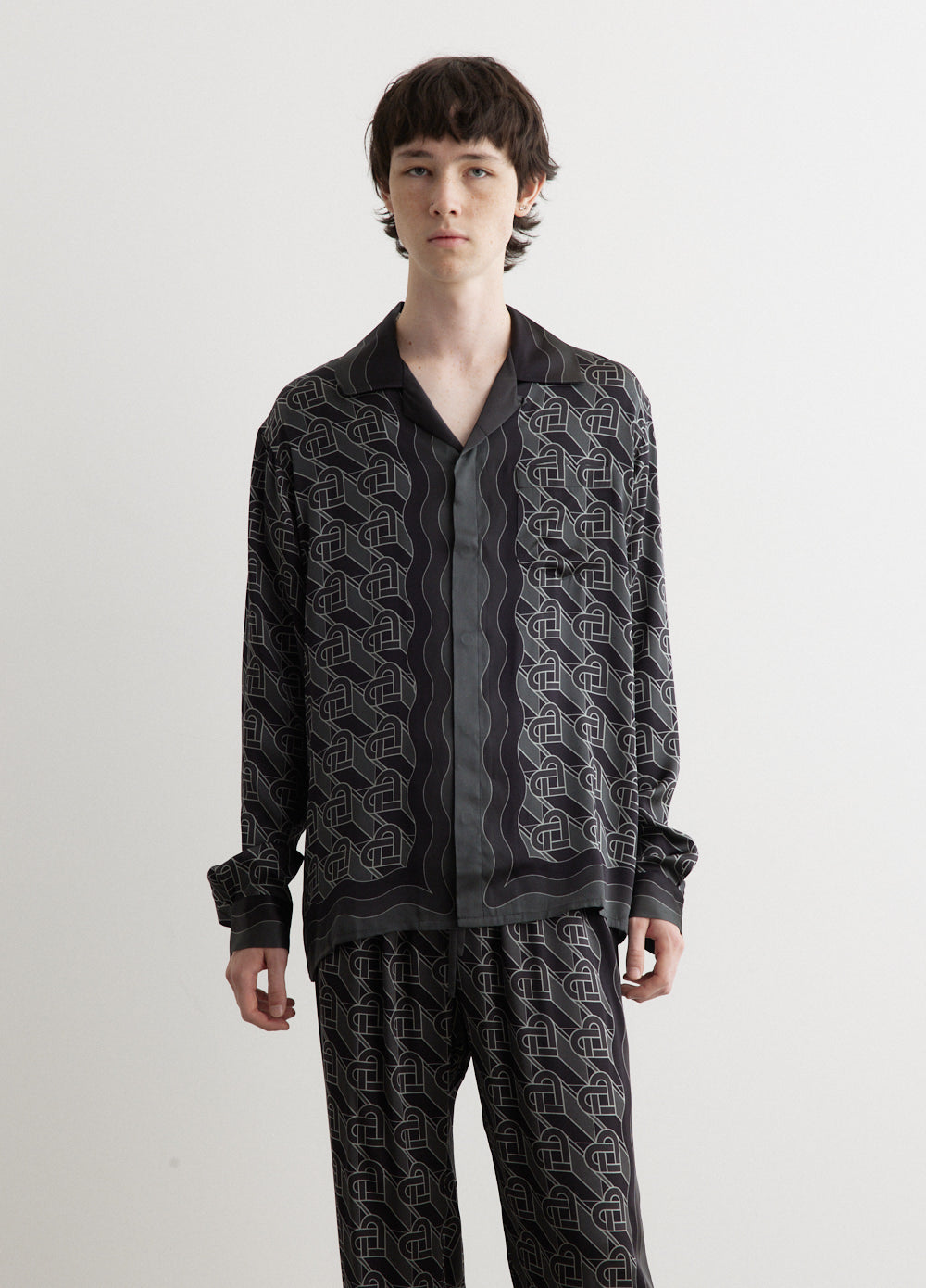 Cuban Collar Long Sleeve Shirt