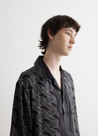 Cuban Collar Long Sleeve Shirt
