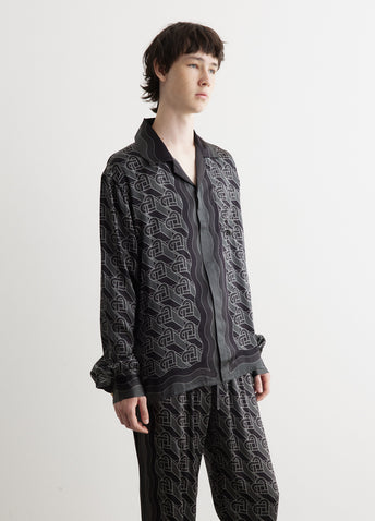 Cuban Collar Long Sleeve Shirt