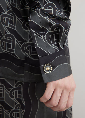 Cuban Collar Long Sleeve Shirt