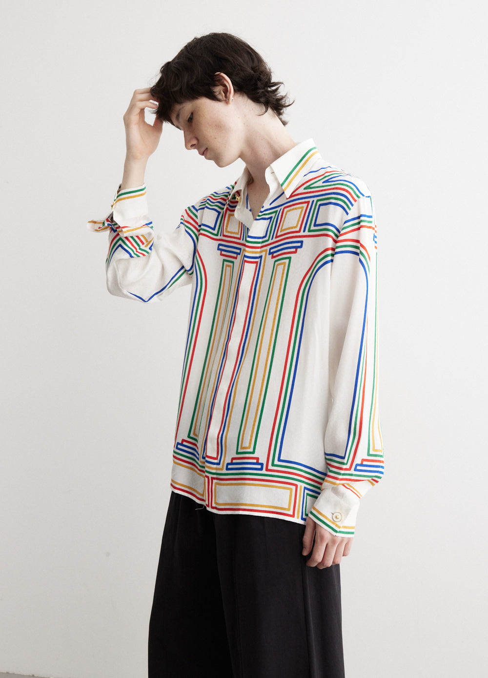 Long-Sleeve Silk Shirt
