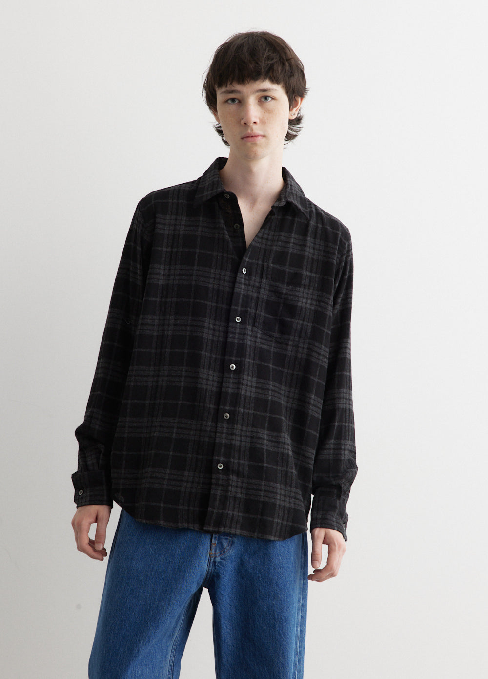 【タイムセール！】 Relaxed Algot Wool Shirt Check トップス