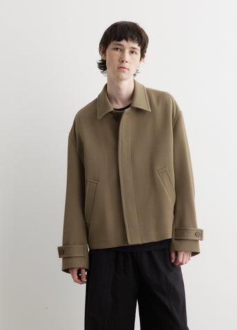 【AURALEE】Hard Twist Double Cloth Vest Auralee Double Cloth Hard Twist Carsey Blouson - Black