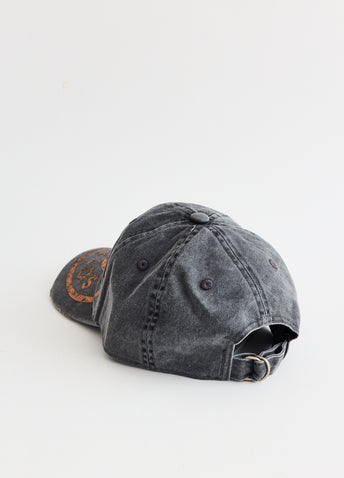 Carliy Denim Button Logo Cap