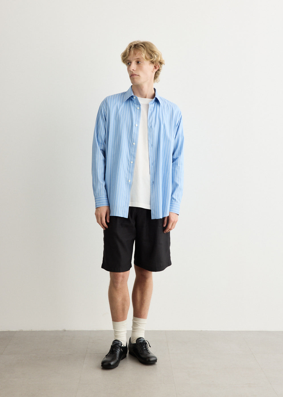 Cotton Silk Stripe Shirt