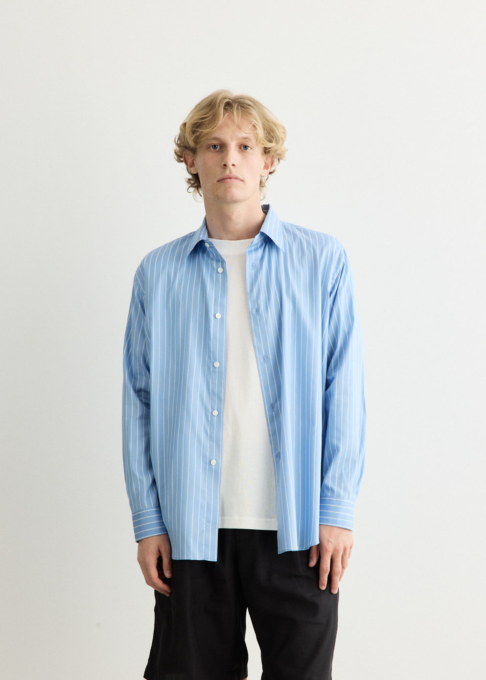 Cotton Silk Stripe Shirt