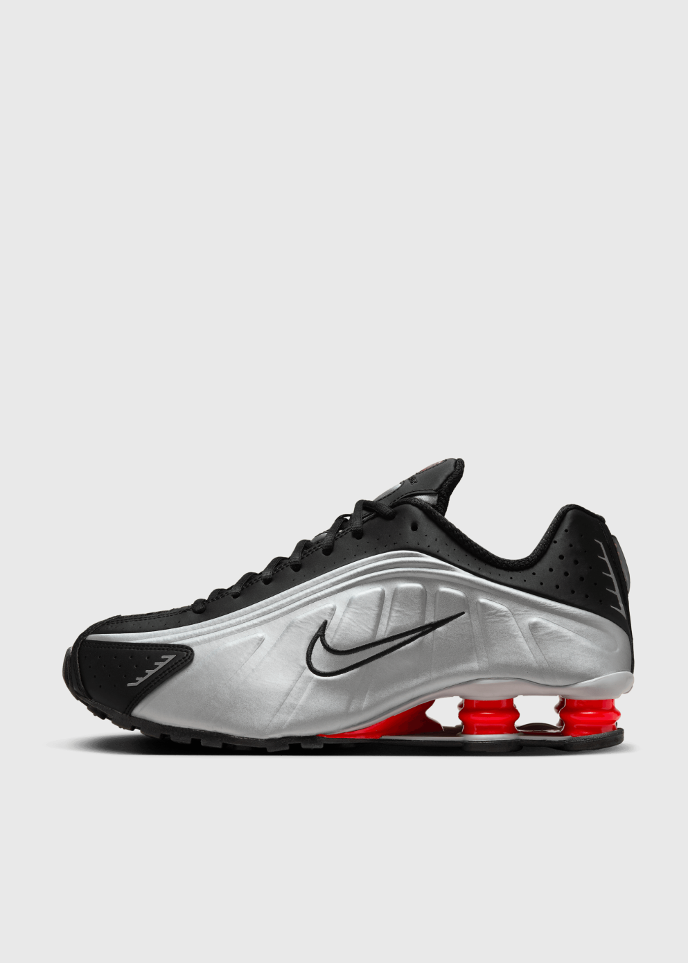 Shox R4 Black Metallic Silver Sneakers