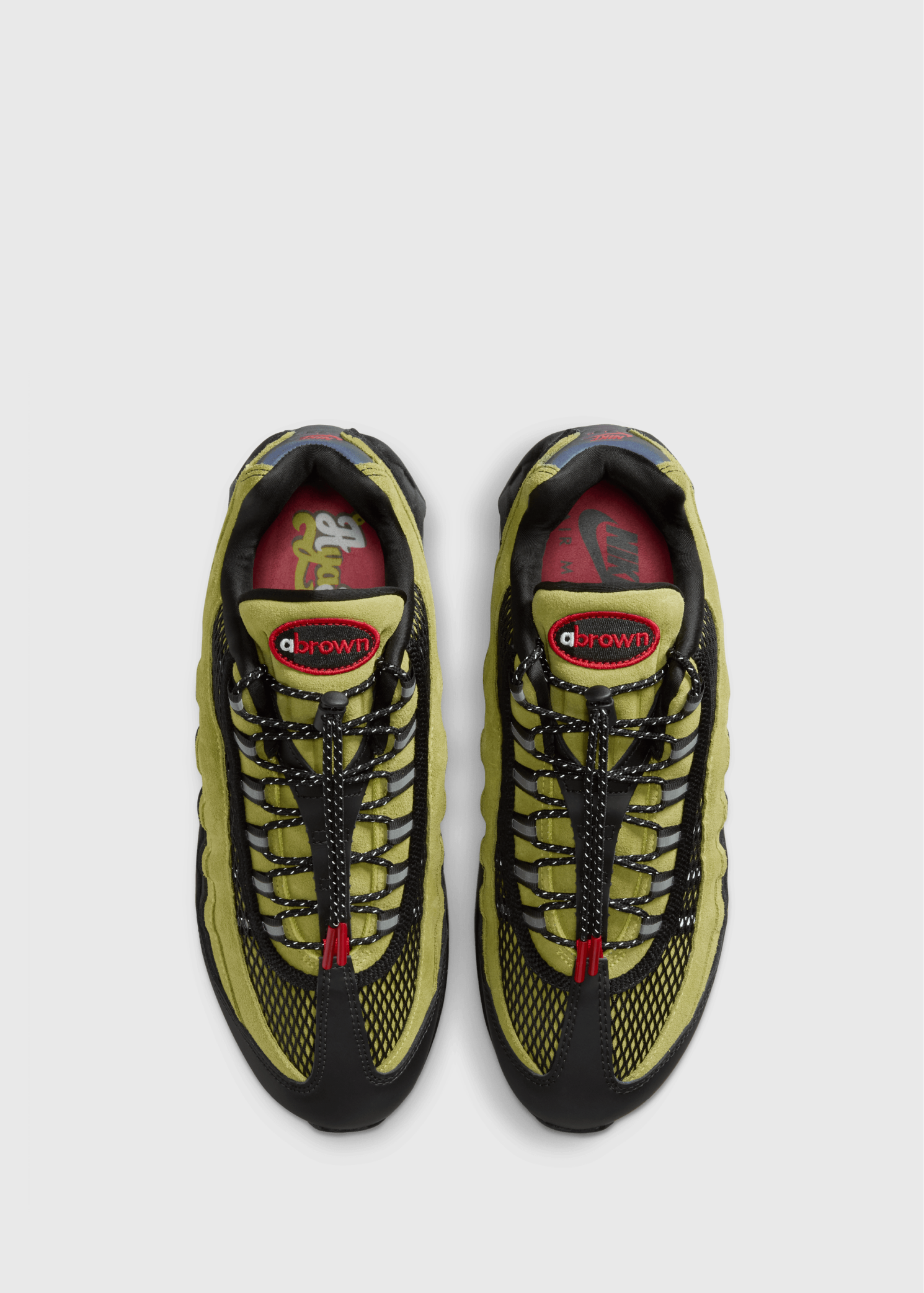 x Aya Brown Air Max 95 Big Bubble 'Atomic Green' Sneakers