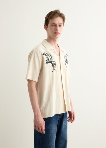 Stucco Short Sleeve Camp Collar Embroidered Shirt