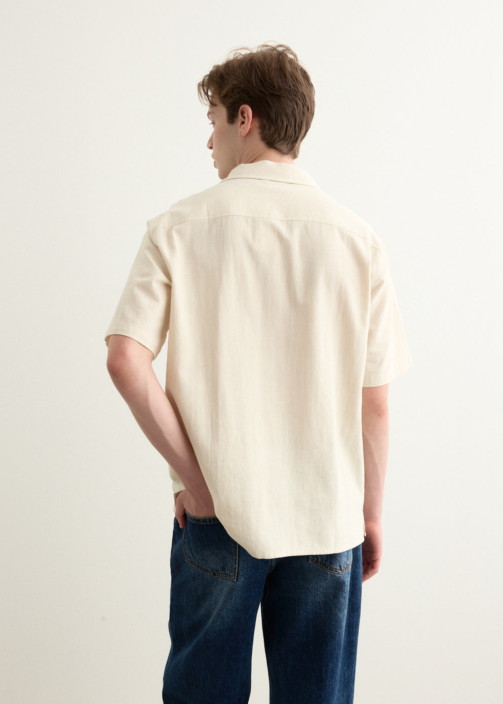 Stucco Short Sleeve Camp Collar Embroidered Shirt