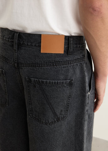 Dragline Pleated Denim Shorts