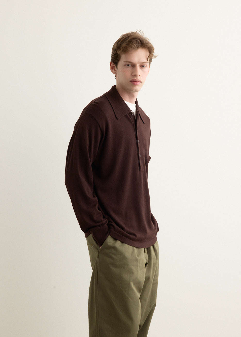 Long Sleeve Pullover Knit Shirt