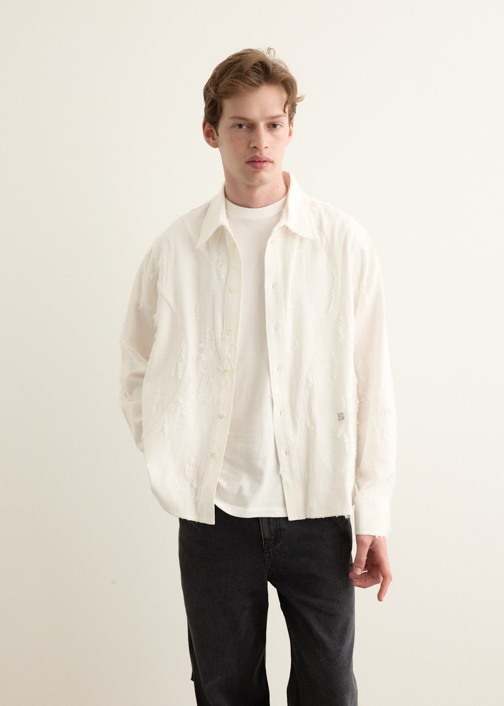 Jacquard Curve Seam Shirt