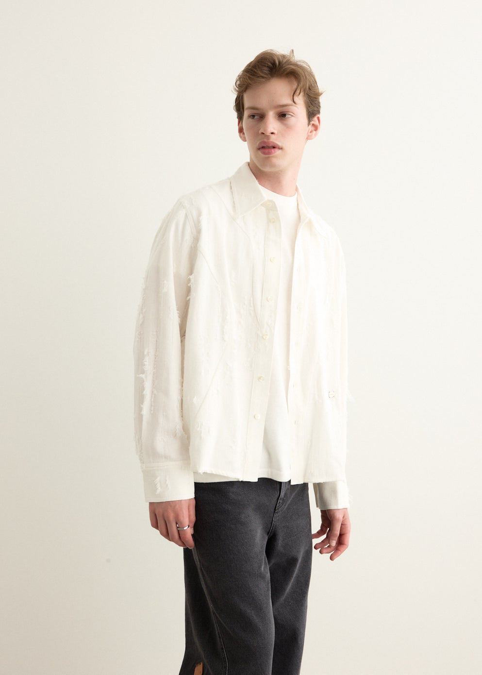 Jacquard Curve Seam Shirt