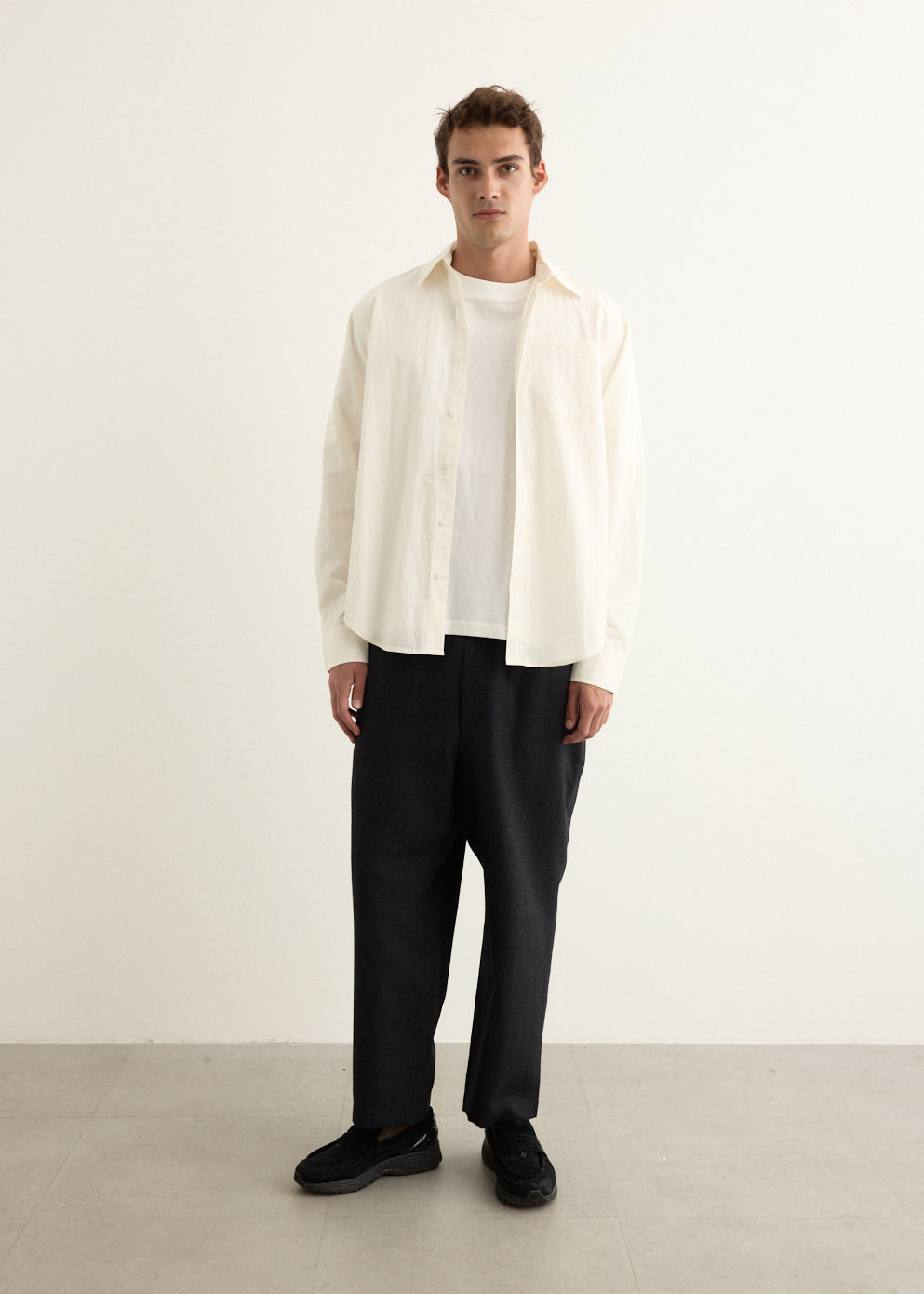 Wool Houndstooth Elastic Pants