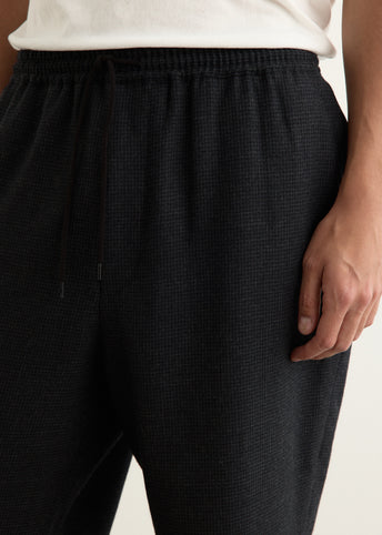 Wool Houndstooth Elastic Pants