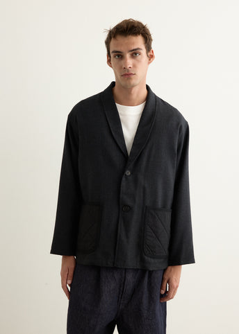 Wool Houndstooth Patch Pocket Jacket