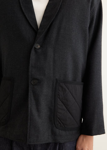 Wool Houndstooth Patch Pocket Jacket