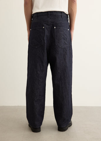 Pleated Cotton Denim Pant