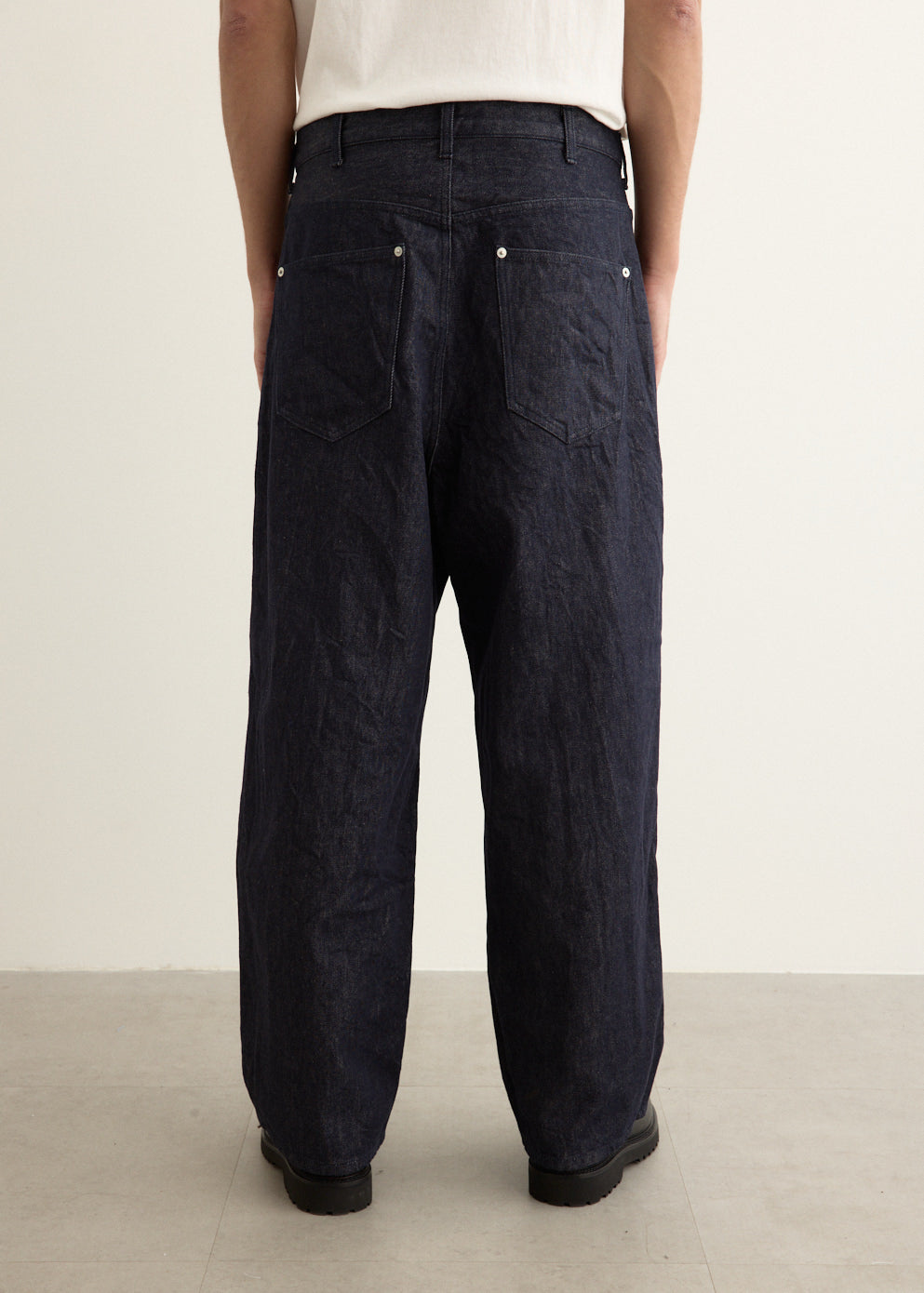 Pleated Cotton Denim Pant