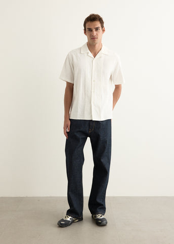 Luka Textured Short Sleeve Camp Collar Shirt