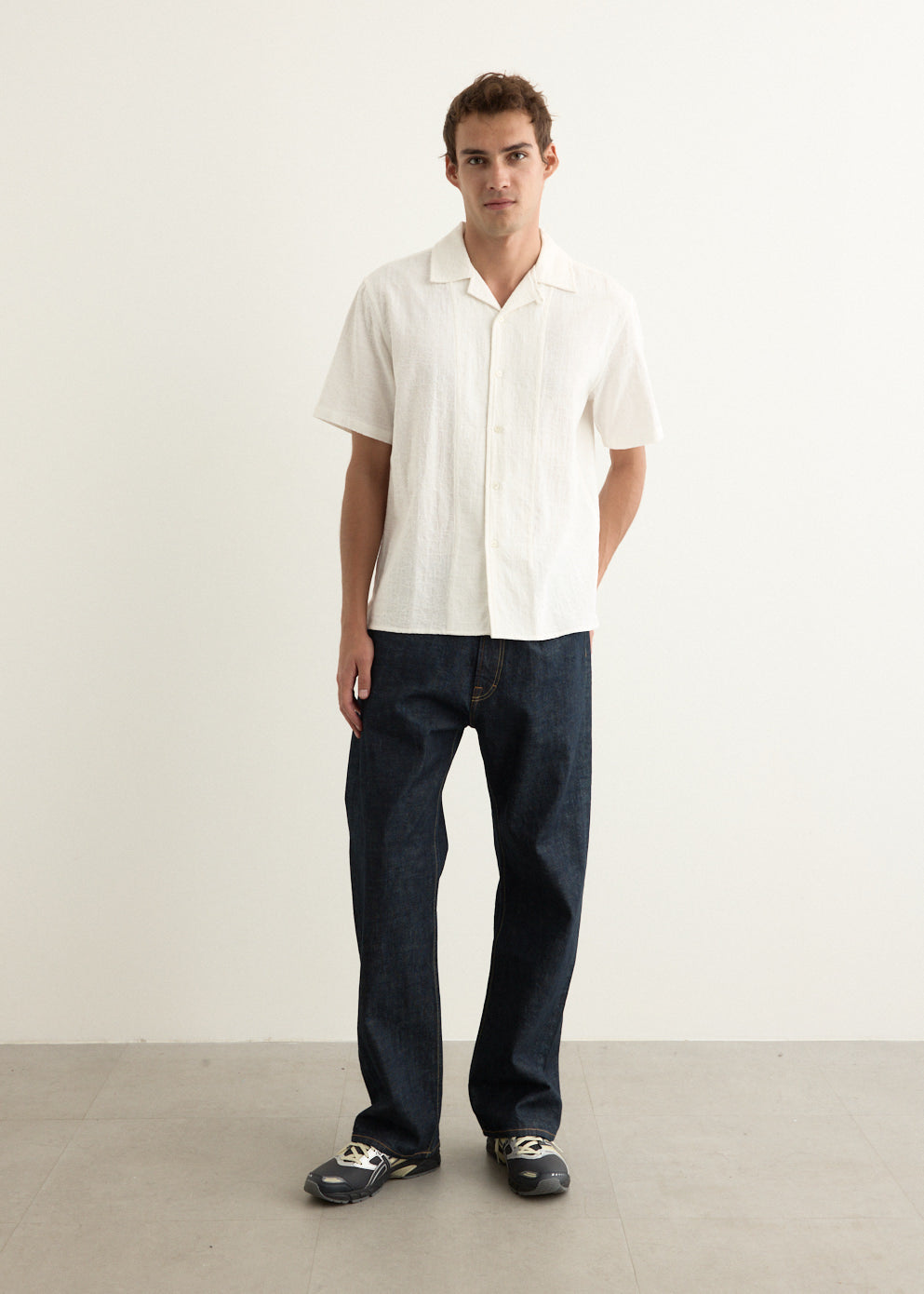 Luka Textured Short Sleeve Camp Collar Shirt