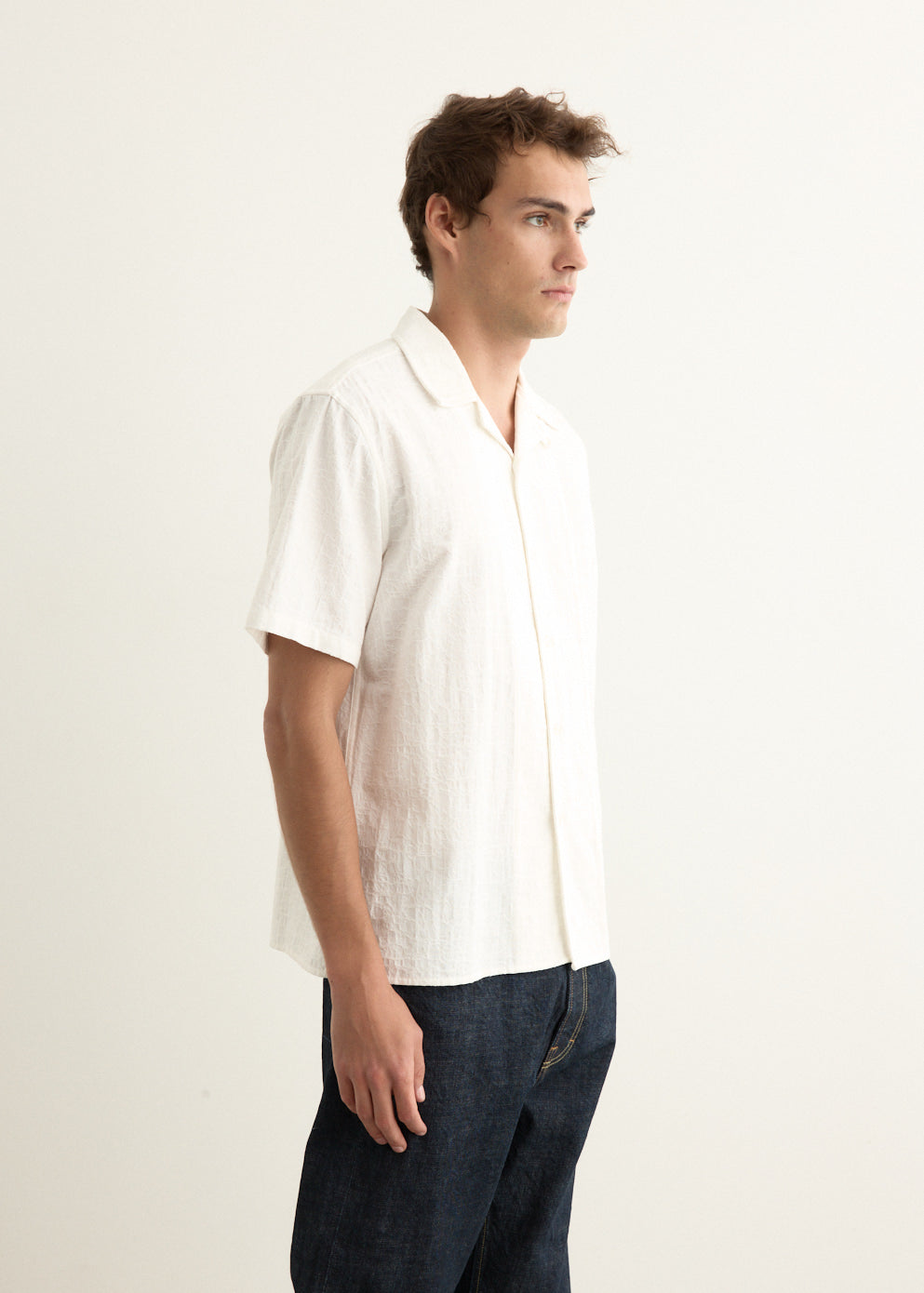 Luka Textured Short Sleeve Camp Collar Shirt