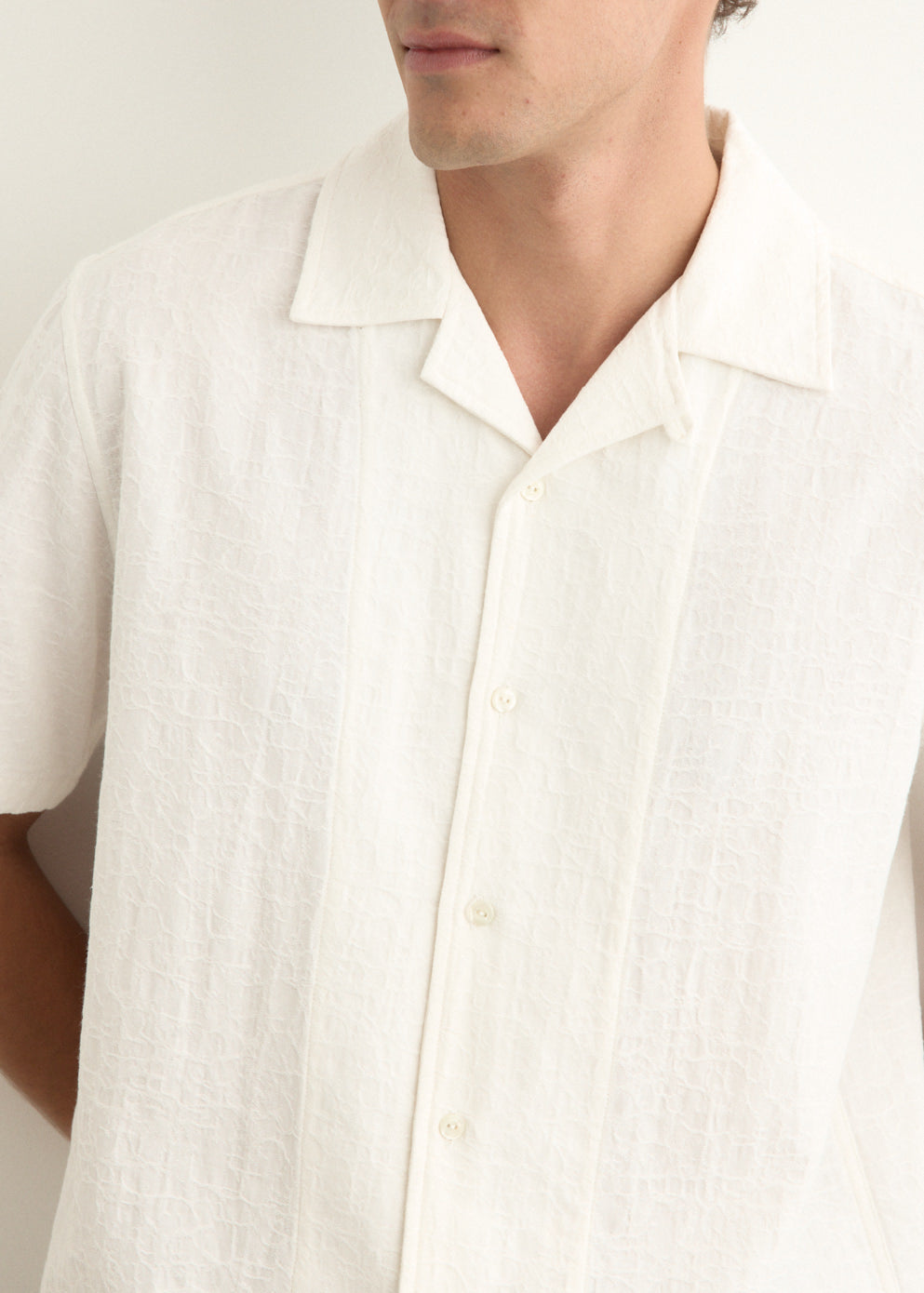 Luka Textured Short Sleeve Camp Collar Shirt