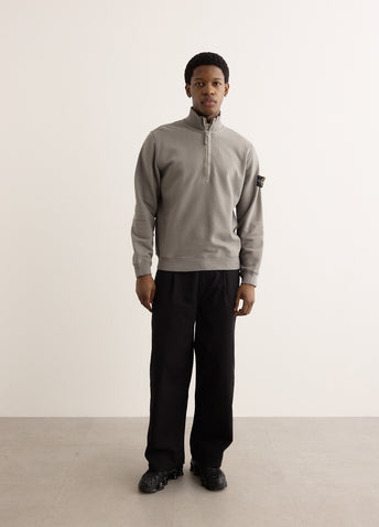 Regular Fit Organic Cotton Badge Half Zip Sweatshirt