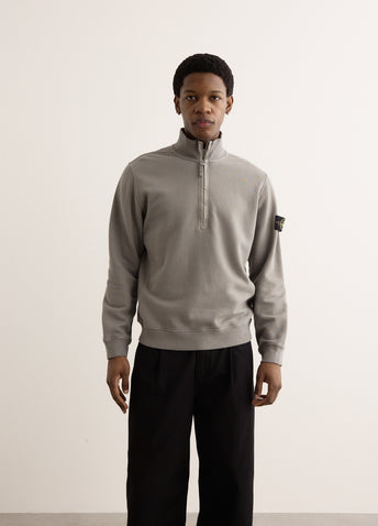 Regular Fit Organic Cotton Badge Half Zip Sweatshirt