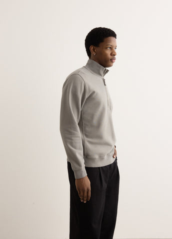 Regular Fit Organic Cotton Badge Half Zip Sweatshirt
