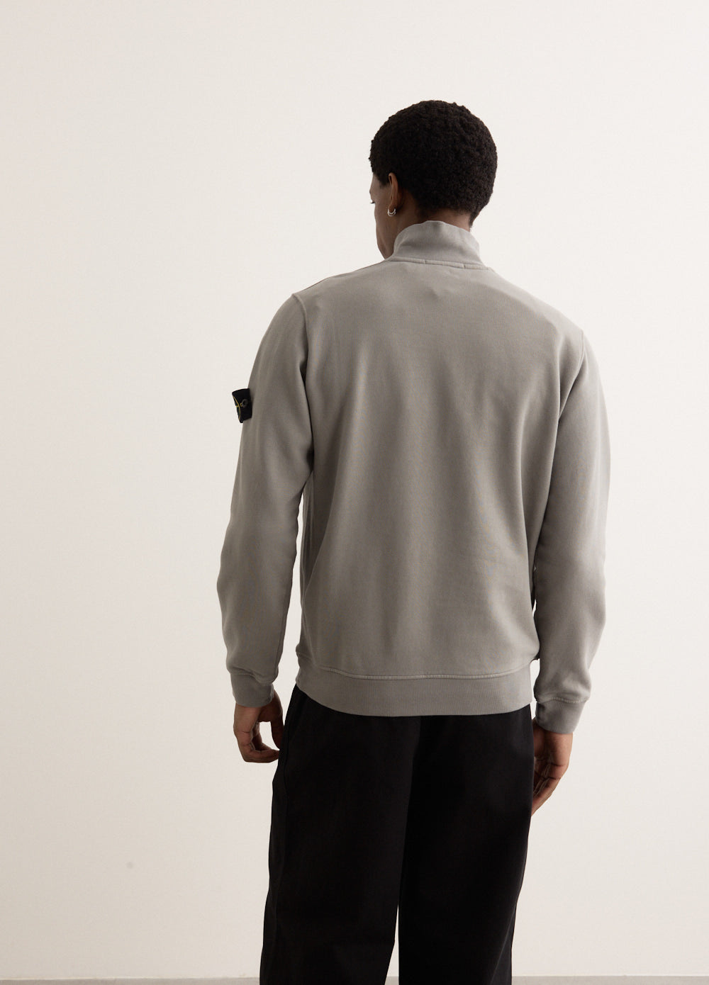 Regular Fit Organic Cotton Badge Half Zip Sweatshirt